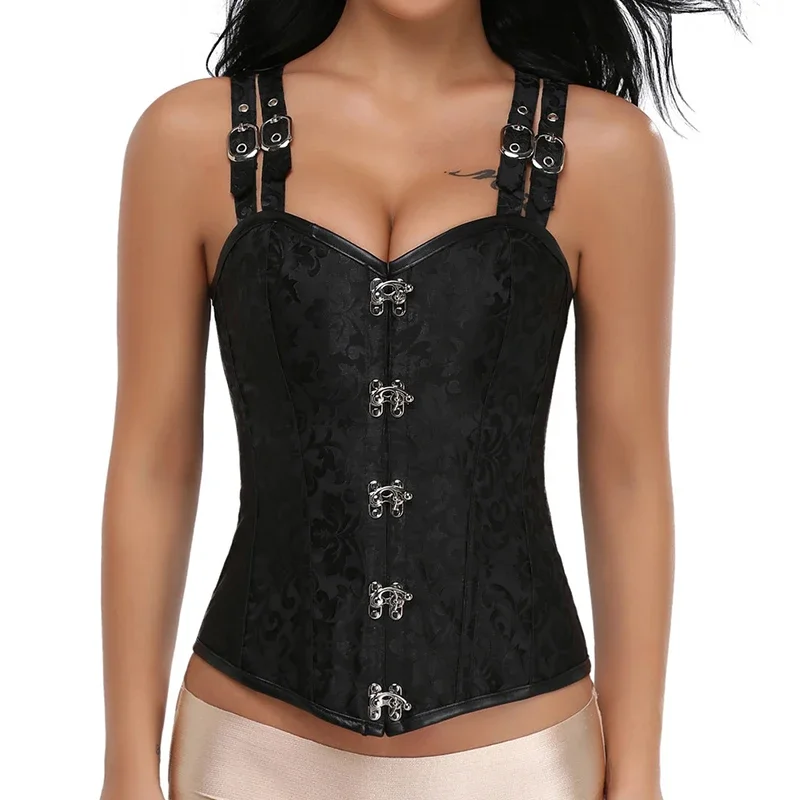 

Women‘s Bustiers Corsets Overbust Gothic Corset Vest Lace Up Buckle Boned Bustier Tops Club Party Crop Top Steampunk Corselet