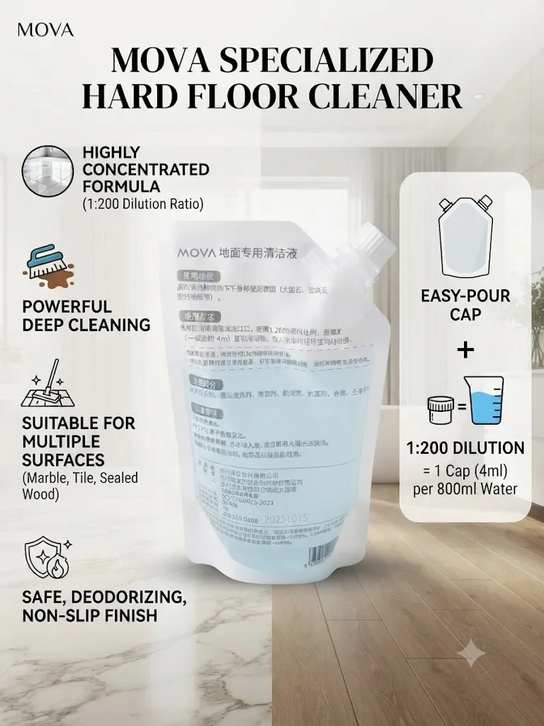 MOVA Original Floor Cleaning Solution Lime Scent Concentrated Liquid for MOVA & Dreame Floor Washer Robot Vacuum 300ml