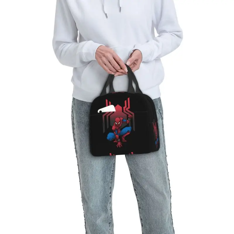 Borsa per il pranzo personalizzata Spider Man borsa per il pranzo riutilizzabile con isolamento termico per le donne borse per il cibo da viaggio