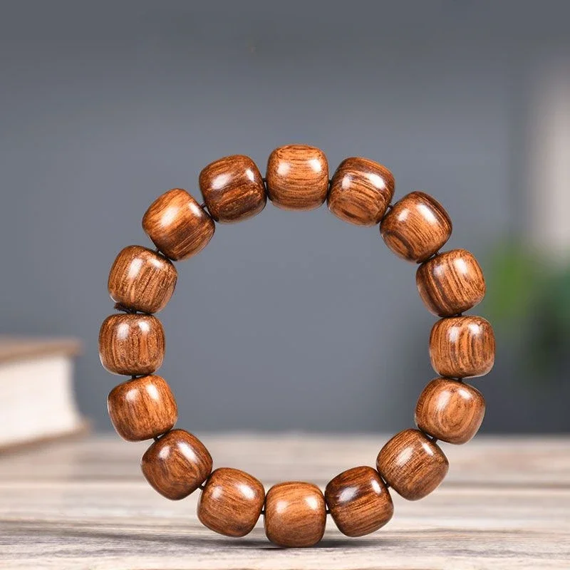 Tribute Wood Agarwood Bracelet 108 Buddha Beads Dragon Scales Aged Beads for Men and Women Couple Bracelet Wooden Prayer Beads