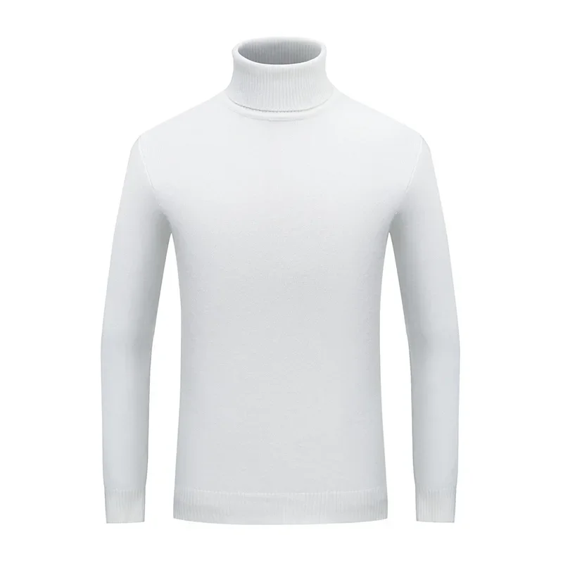 

2023 Autumn/Winter Casual Bottom High Collar Sweater Men's Solid Color High Collar Men's Knit