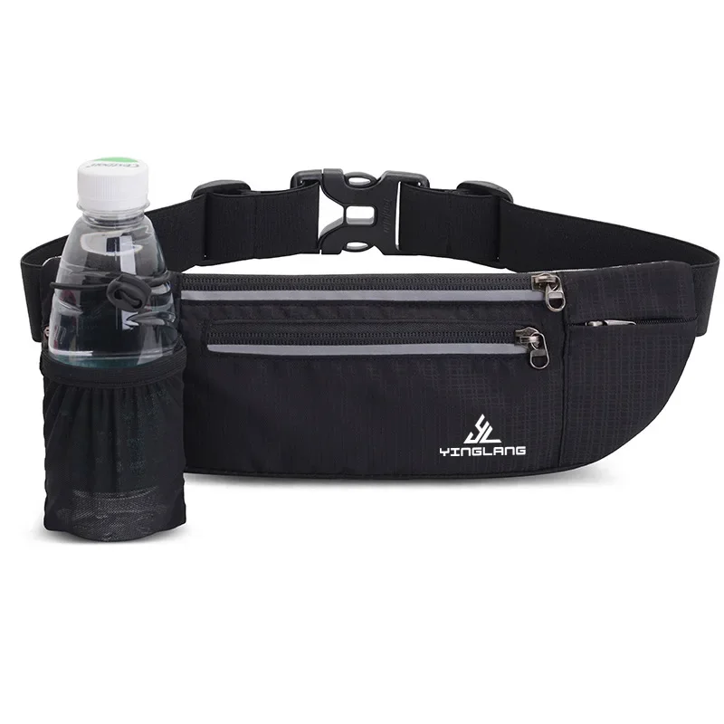 Running sports kettle waist bag, men women multi-functional close fitting waist bag marathon sports equipment fitness phone bag