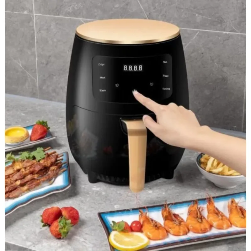 4.8 QT Large Capacity Multifunctional Fully Automatic Digital Air Fryer with Touch Screen, Multiple Preset Cooking Modes, Adjustable Temperature and Timer, Nonstick Detachable Basket for Less-Oil Healthy Cooking of Fries, Chicken, Pizza and More