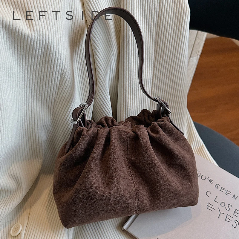 

Левая сторона, женская мини-сумка из искусственной замши, зимняя сумка через плечо 2025 года, роскошные дизайнерские новые трендовые женские сумки и кошельки