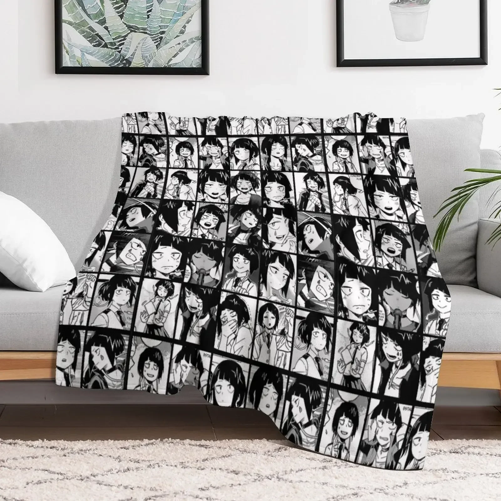 Jirou manga panel collage Throw Blanket Cute Plaid on the sofa sofa bed Hairys Blankets