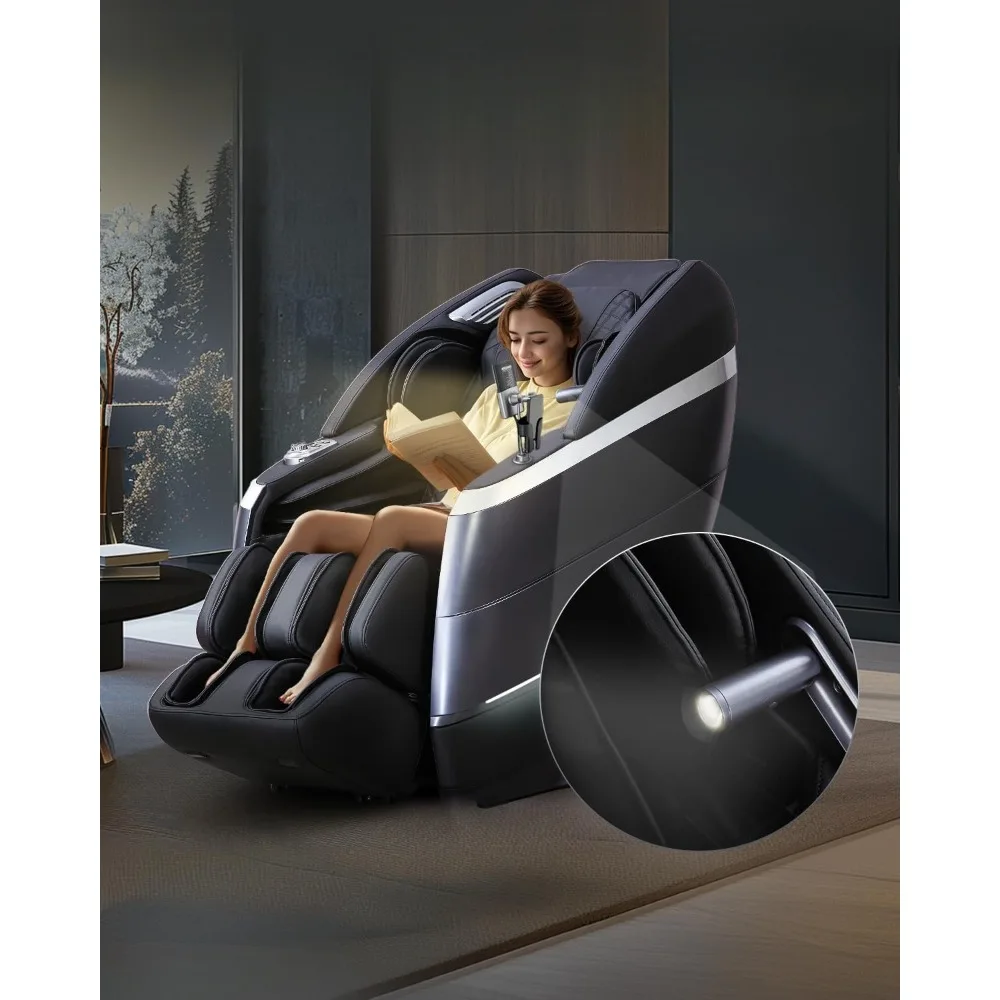 4D Massage Chair, Flexible 166° Track, Reading Light, 18 Massage Modes, 11 Techniques, 36 Airbags, Yoga Stretch, Foot Massage