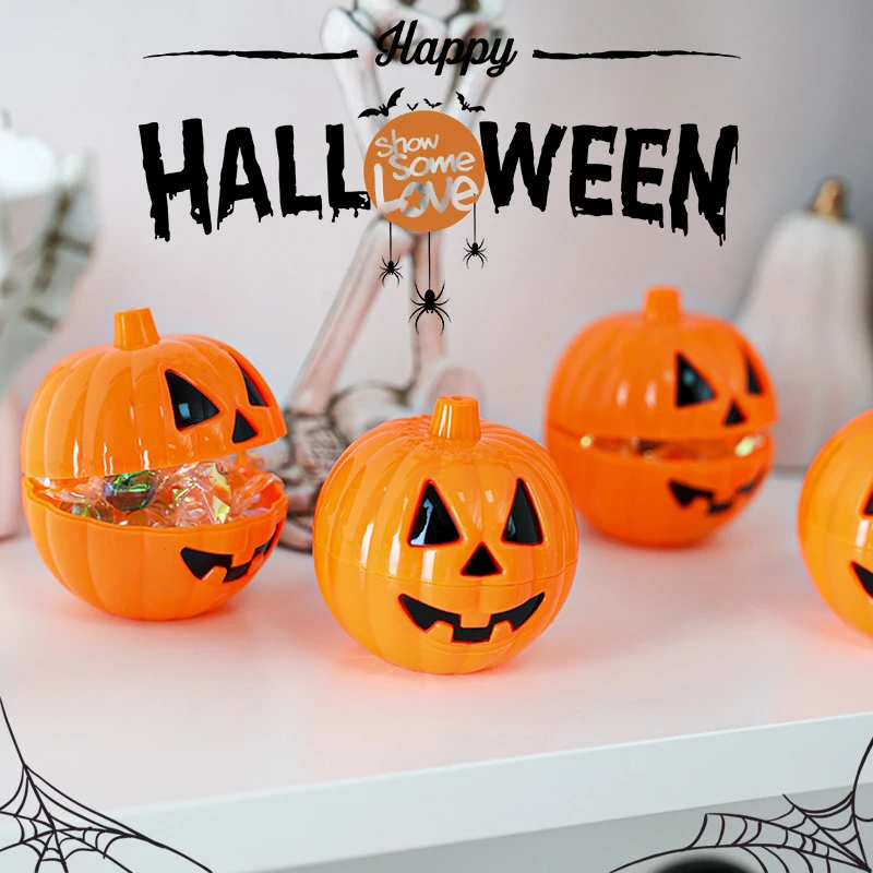 1/5/10pcs Pumpkins Or Candy Fillable Orange Halloween Pumpkin Eggs Candy Holder Containers For Halloween Egg Hunt Treats Party