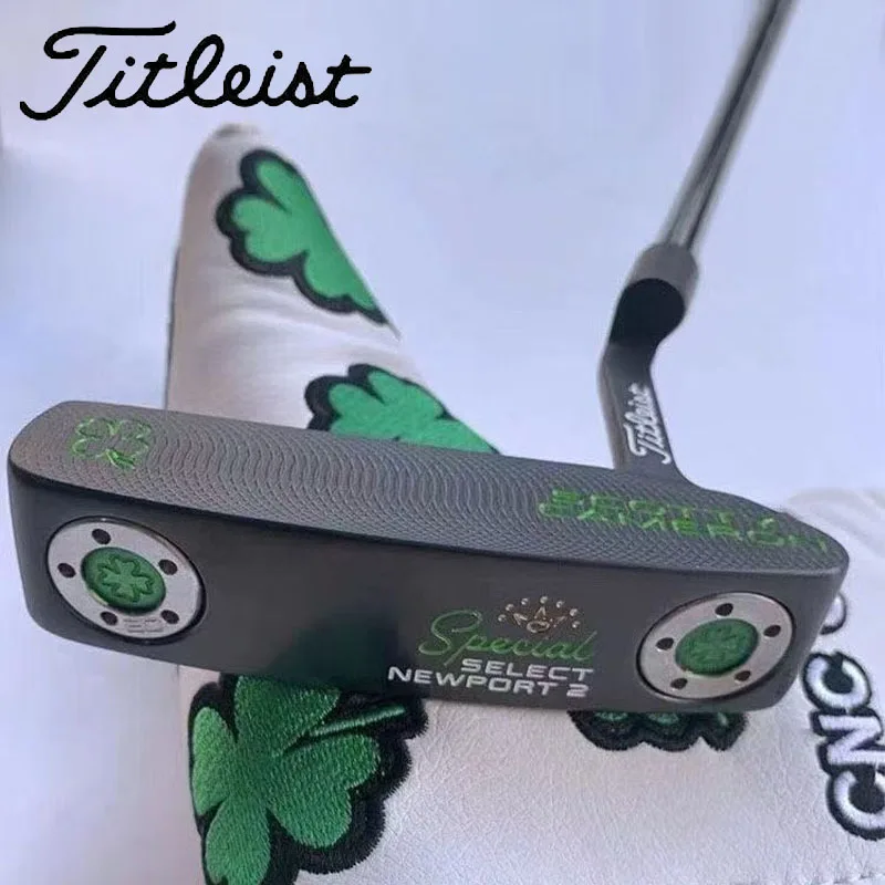 Titleist Golf Putter Black Green Crown Straight Strip Putter with Cover