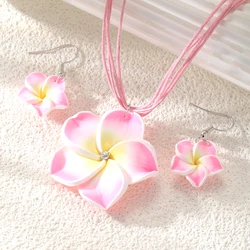 3Pcs Luxury Jewelry Set For Women Vintage Crystal Flower Pendant Necklace and Earrings Exquisite Design Jewelry Party Gifts 2024