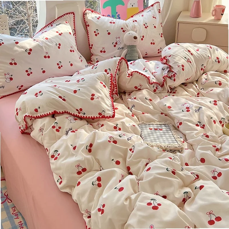 2025 New Lace Single Item Quilt Cover Skin-friendly Cotton Korean Version French Shell Quilt Cover Two People Use Bedding