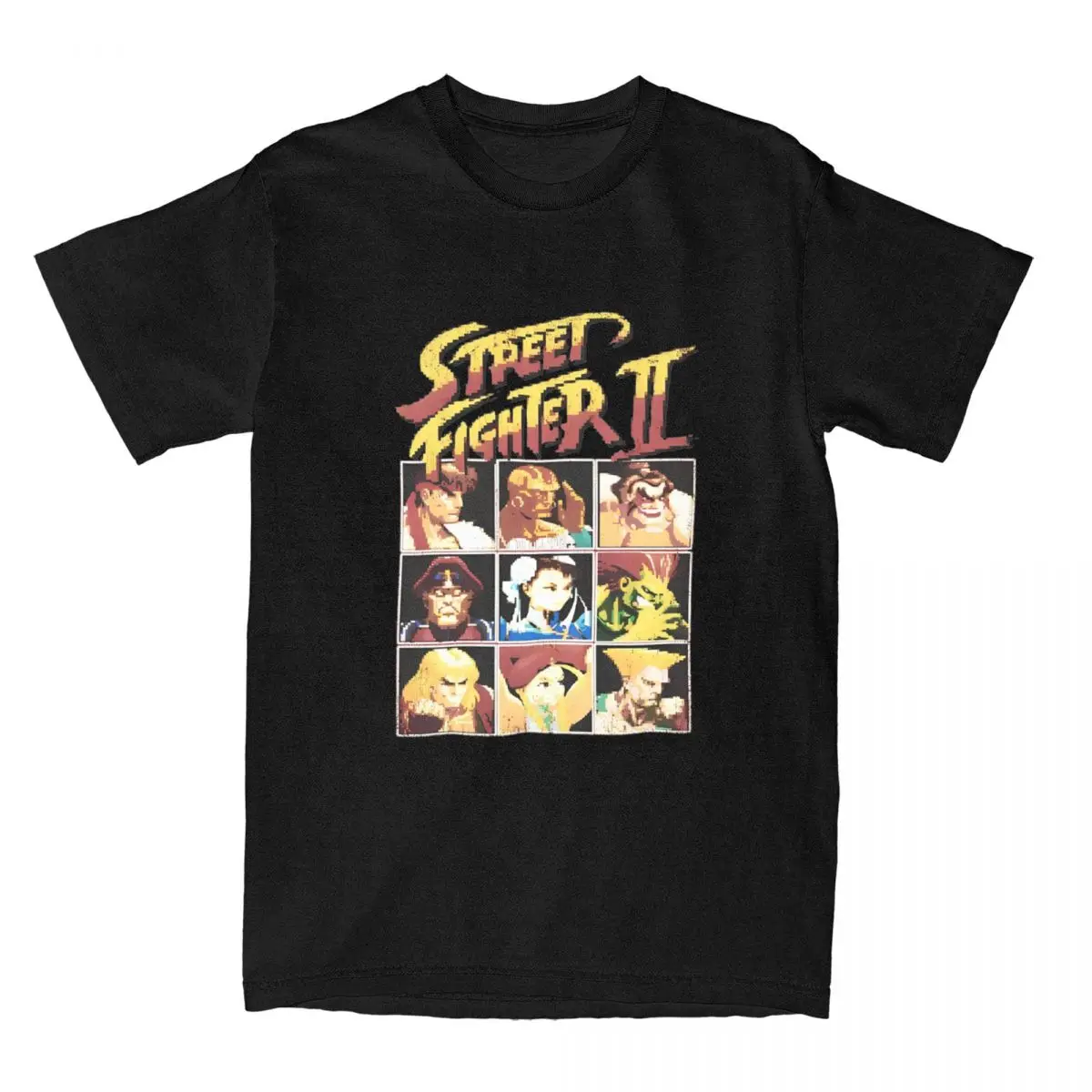 Men Street Fighter 2 Vintage T Shirts Fighting Game Lover 100% Cotton Clothing Short Sleeve Crew Neck Tees Original T-Shirts