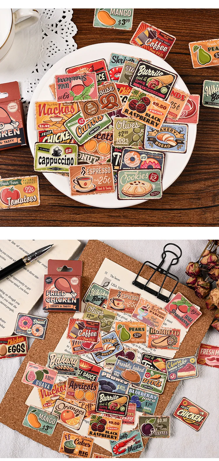 45pcs Retro Department Store Label Series Stickers for DIY Diary Junk Journal Box Album Scrapbooking Decoration
