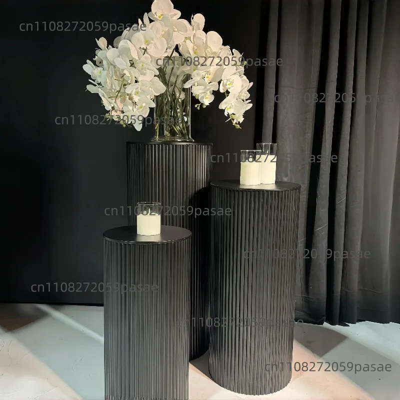 New Wedding Decor: White Wrought-Iron Roman Columns, Dessert Table Pillars, Aisle Markers, and Pleated Cylindrical Dessert Table