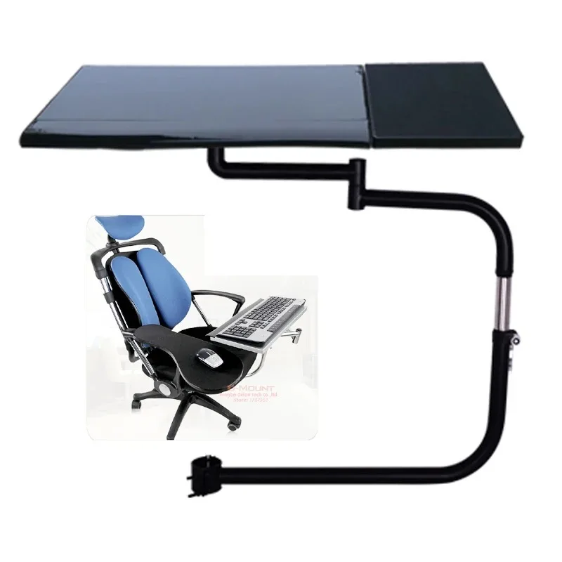 OK010 Multifunctional Full Motion Laptop Desk Holder Keyboard Support+Mouse Pad Stainless Steel 20kg Around Chair