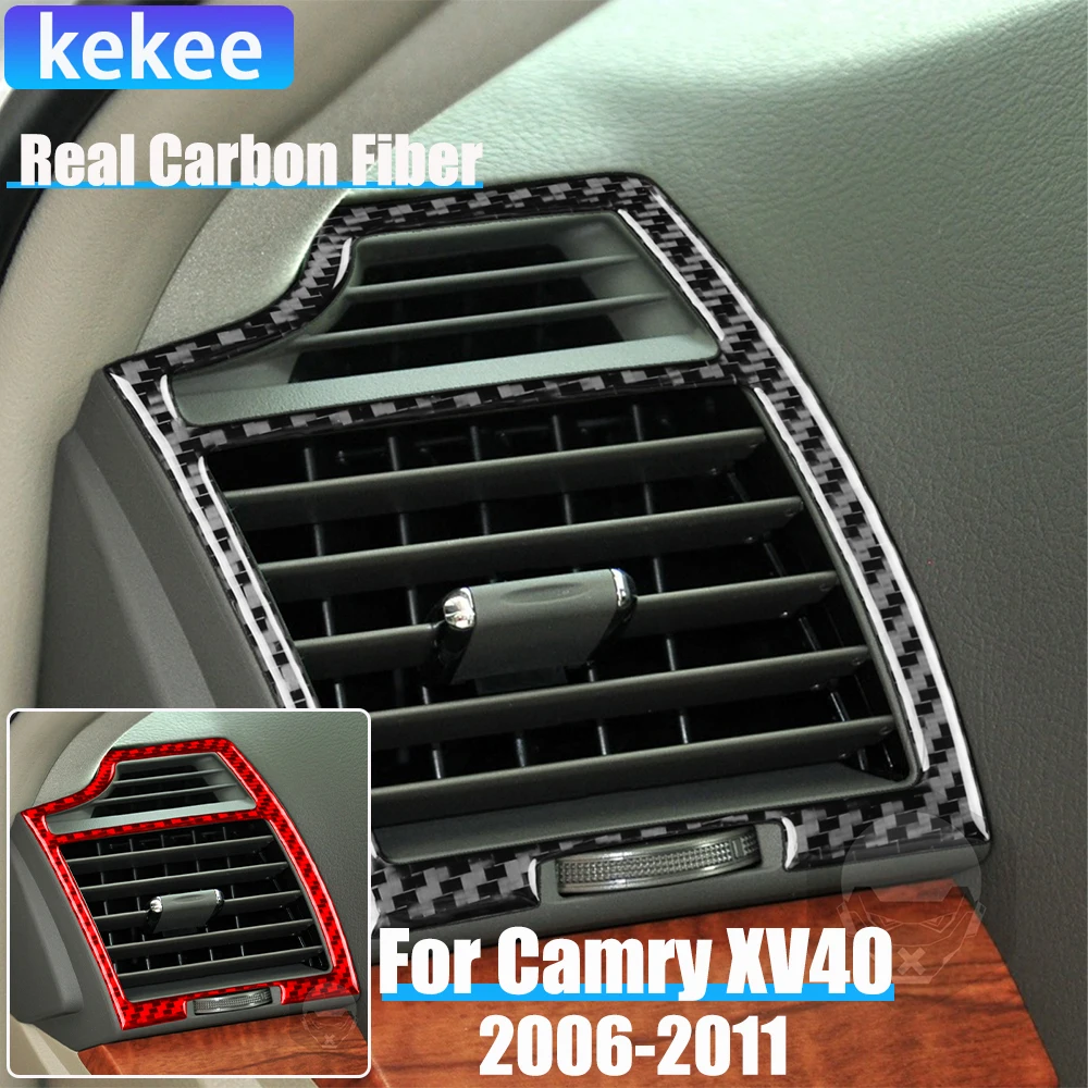

Автомобильные аксессуары из настоящего углеродного волокна, накладка на вентиляционное отверстие, мягкая наклейка для Toyota Camry 6-го поколения XV40 2006 2007 2008 2009 2010 2011