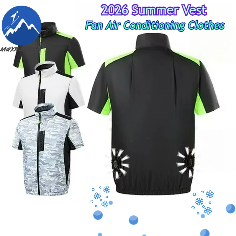 

Men Ice refreshing Vest Motorcycle Fan Air Conditioning Clothes USB Charging Fan Clothes Women Fan Jacket Body Cooling Clothes