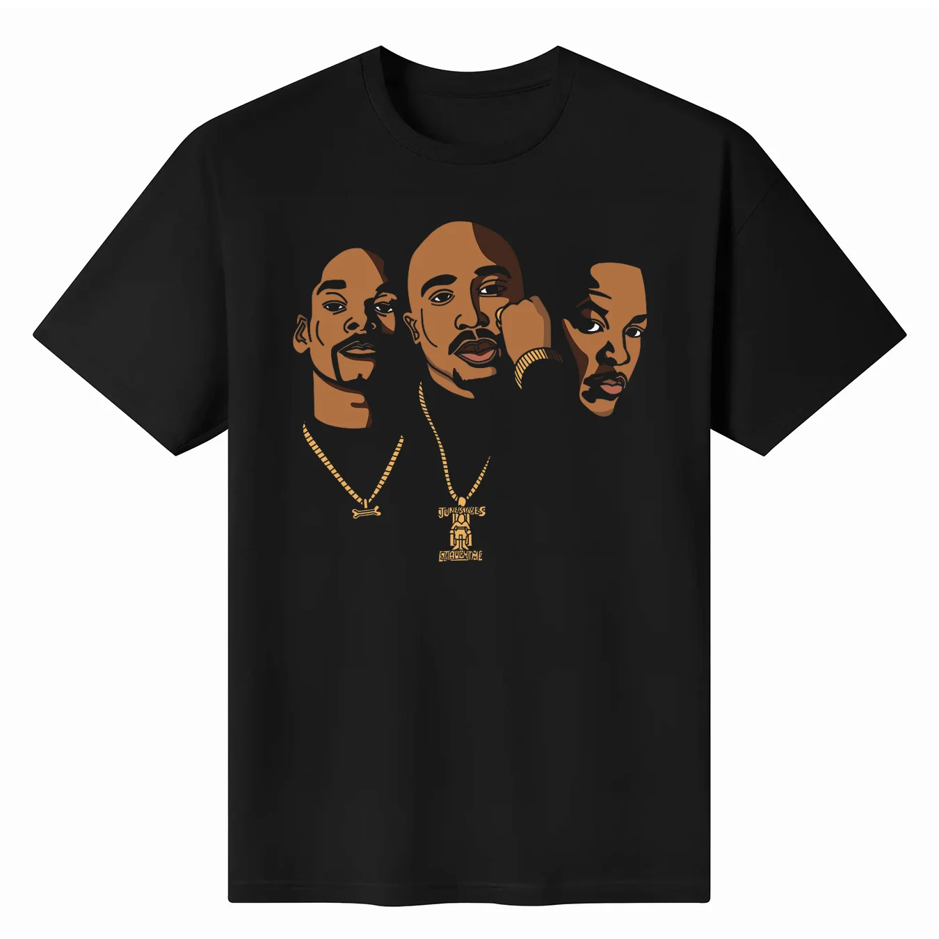 

Tees For Men With Golden Necklace And Rings Print Cotton T Shirt Casual Short Sleeve Crew Neck Tshirt For Summer