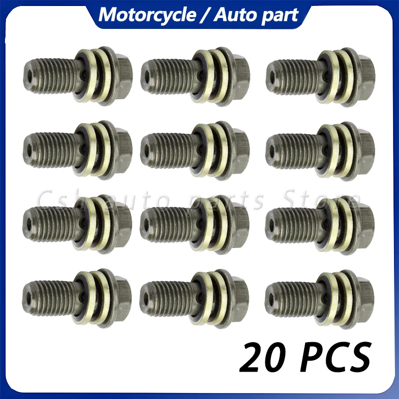

20 pcs M10x1.25 Universal Motorcycle Brake Hollow Screw