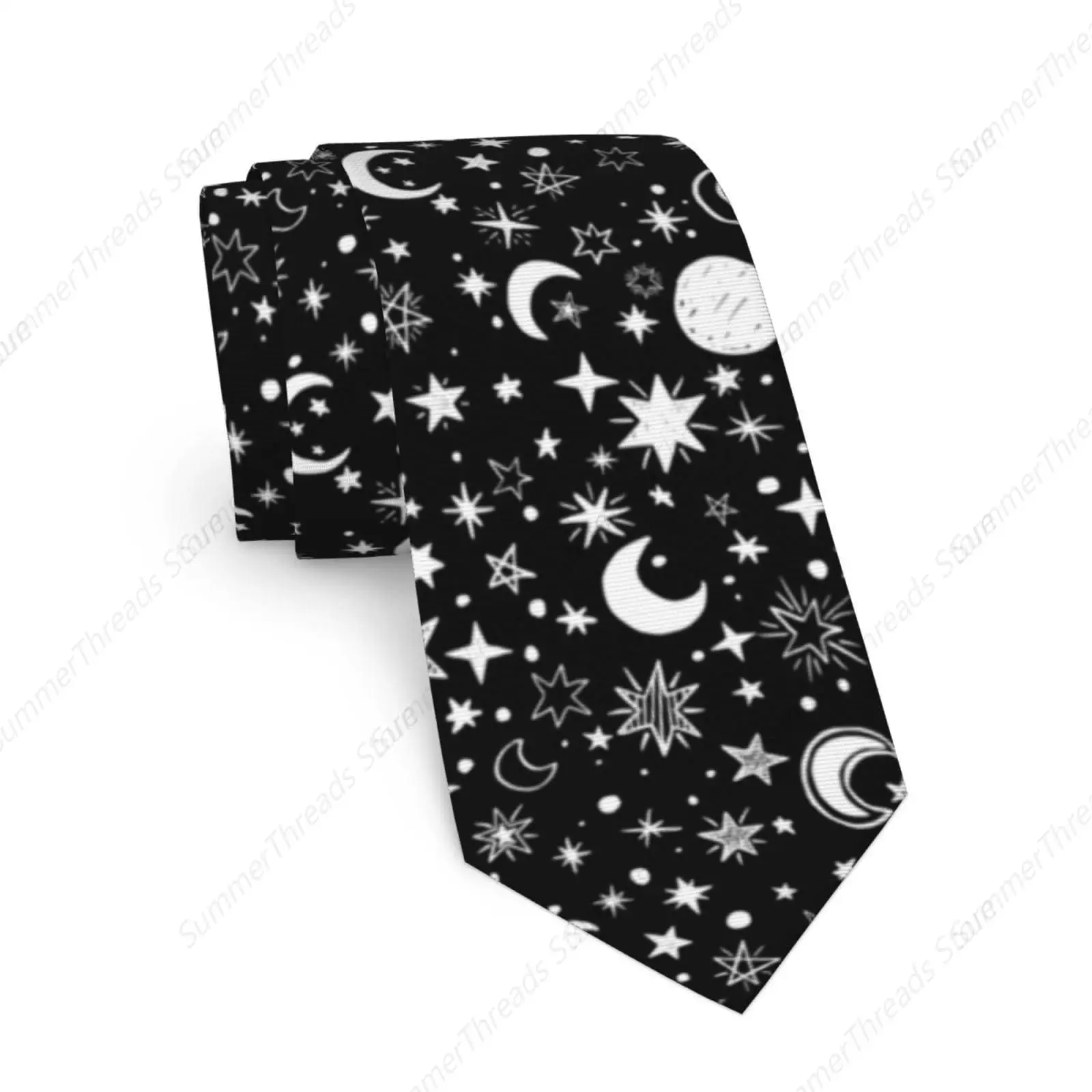 Star Moon Ties For Men Novelty Funny Neckties Classic Fashion Men's Tie For Wedding Party Business Casual Gifts