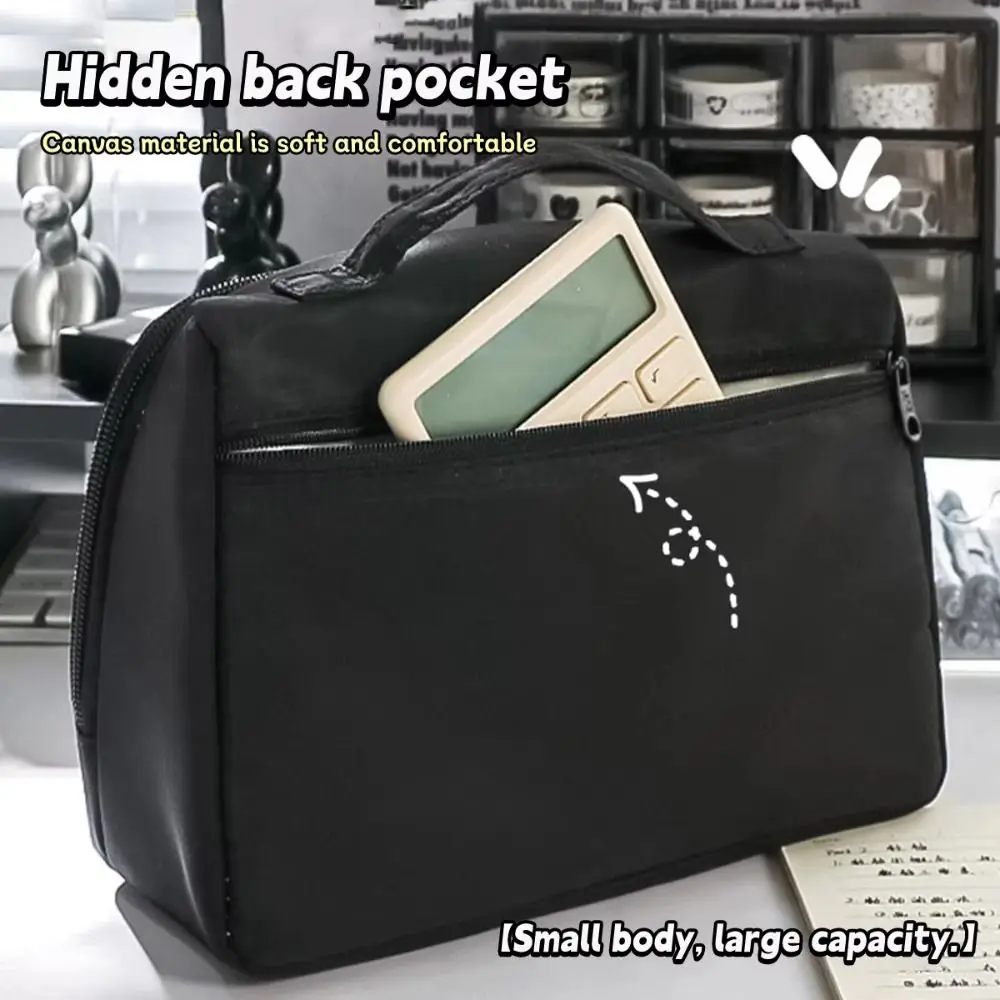 Canvas Simple Student Pen Bag Makeup Bag Organizer 9 Layer Storage Pencil Bag Multilayer Dirt Resistant Macaron Pencil Case