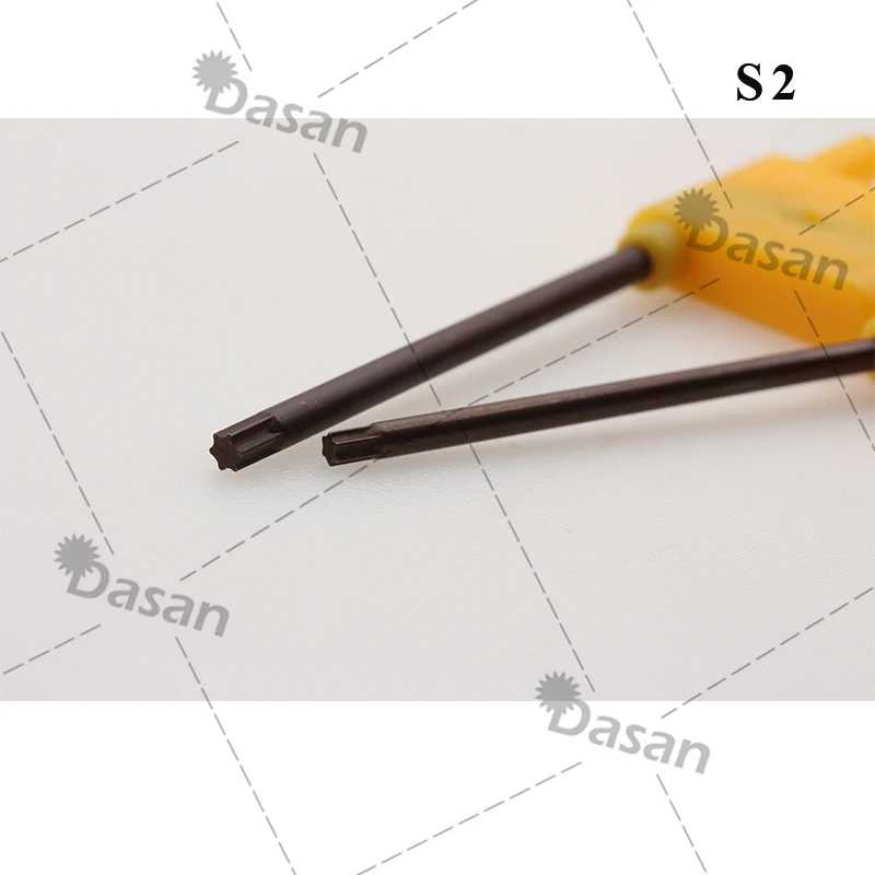 Destornillador S2 T6 T7 T8 T9 T10 T15 T20 T25 llave Torx con bandera amarilla llave TPF herramientas de parte abierta