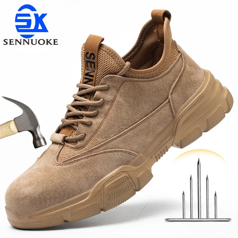 Men's Work and Safety Shoes Man for Work Shoes Steel Toe Lightweight Protection for the Feet Waterproof