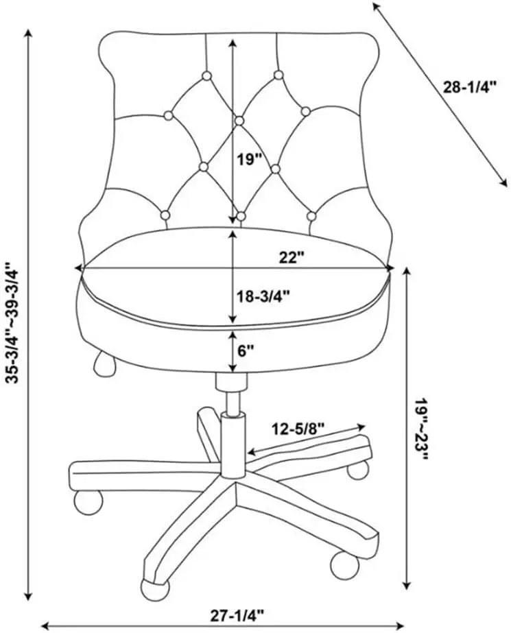 Wood solutions.com-Chaise de Bureau Réglable, Beige