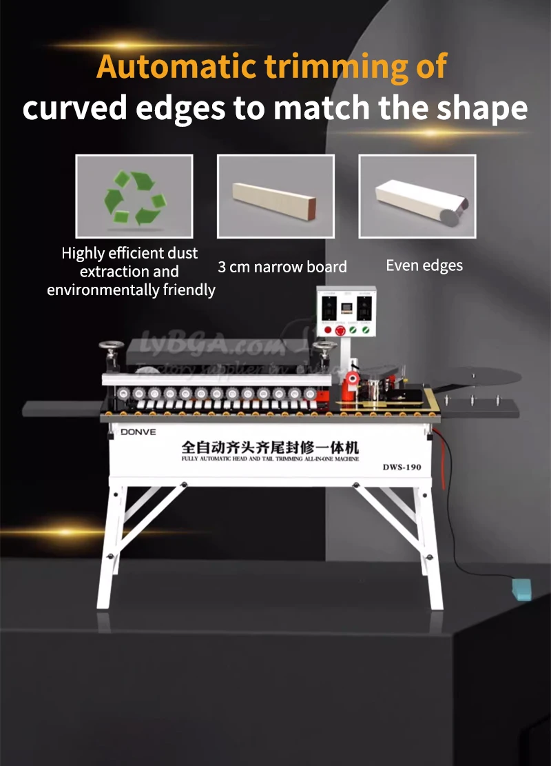 Wood Edge Banding Machine Automatic End-and-end Sealing Repairing Device Feeding Polishing Base Stand Dust Collection Optional