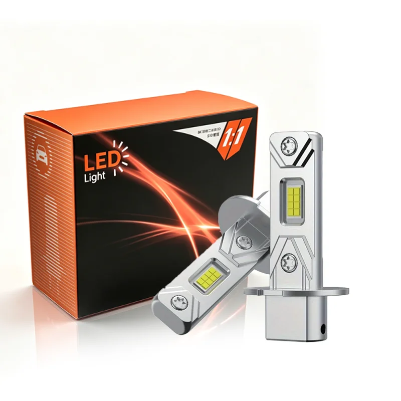 2Pcs H3 LED Car Headlights Bulbs Fanless Fog Lamps H3 Daytime Running Light Super Bright Fog Lamp Lights 3000K 12V