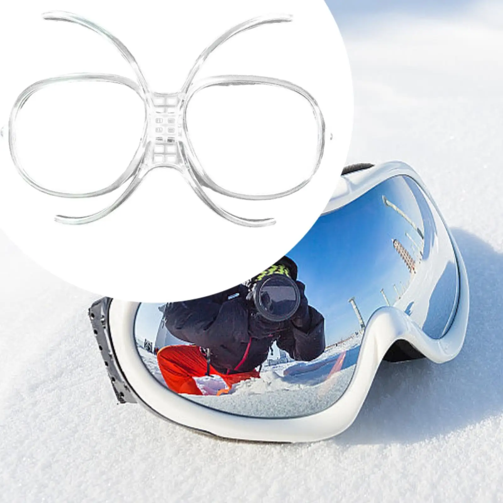 Ski Goggles Insert Adapter Goggles Accessories Anti Slip Transparent Bendable