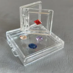 Transparent Loose Diamond Jewelry Storage Box Gemstone Gift Packaging Box Floating Gems Organizer Stone Zircon Display Showcase