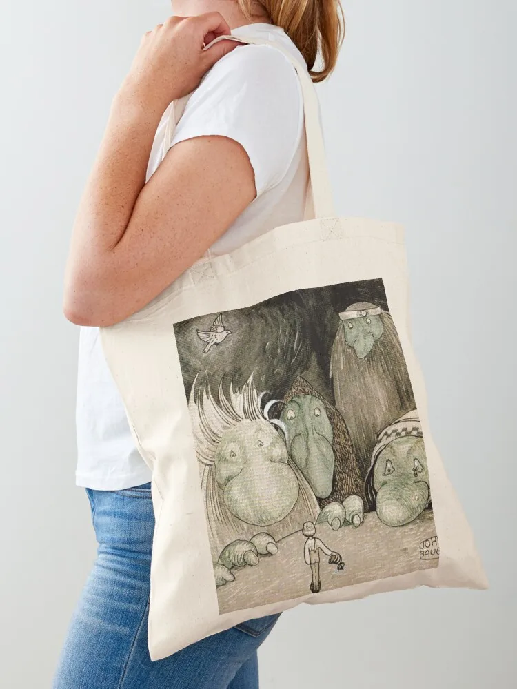 

“The Brave Boy and The Trolls” Watercolor by John Bauer Tote Bag tote bag university shopping cart bags canvas tote bag
