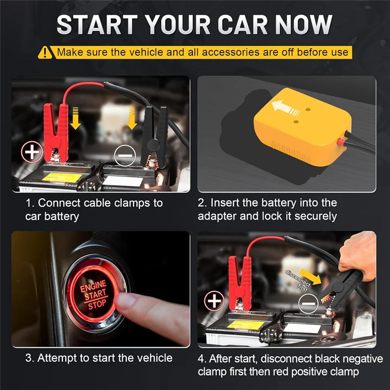 كابل تشغيل القفز لبطارية 20 فولت لبدء القفز باستخدام أداة البطارية المحمولة البلوز Starter-BAAQ