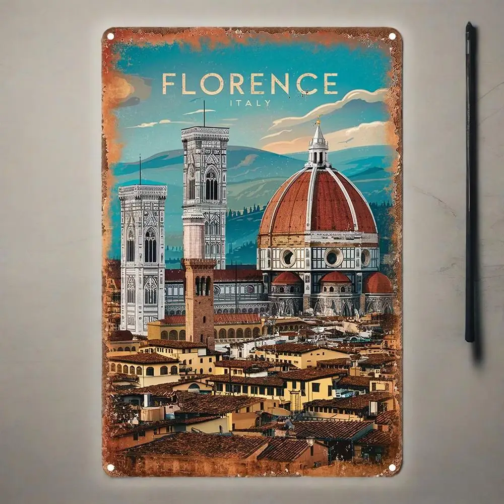 Florence Italy Tin Sign - Aluminum Wall Decor For Restaurants, Bars & Cafes - Indoor/Outdoor Art For Home & Gif