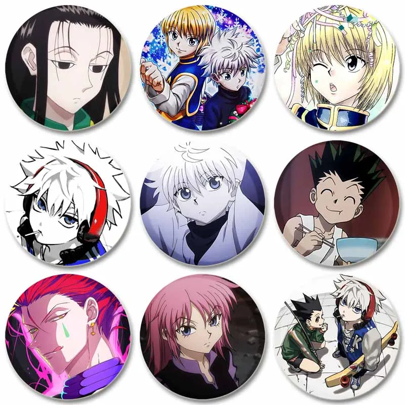 

Anime Hunter X Hunter Brooches Cartoon Characters Zoldyck Killua/Kurapika/ Freecss Gon Badges Button Pin for Backpack Decoration