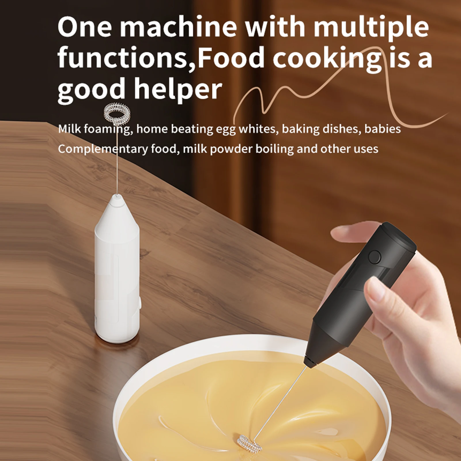 휴대용 전기 우유 거품기 라떼 커피 카푸치노 프라페 말차용 기능 계란 거품기 음료 믹서