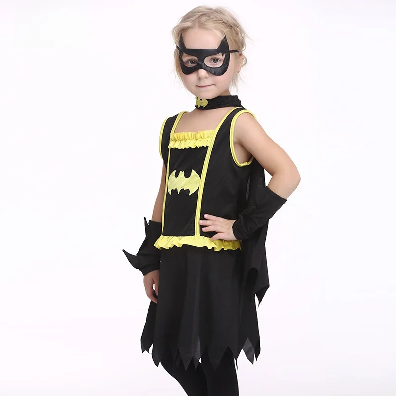loween Children's Cosplay Performance Costume Baan Role-Plang Bat Cos Superhero Girl Stage Performance Outfit