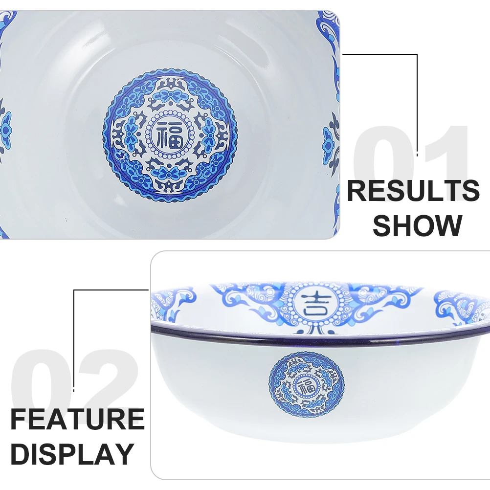 

Enamel Basin Wear-resistant Material Enameled Bowls Salad Washing Decorative Serving