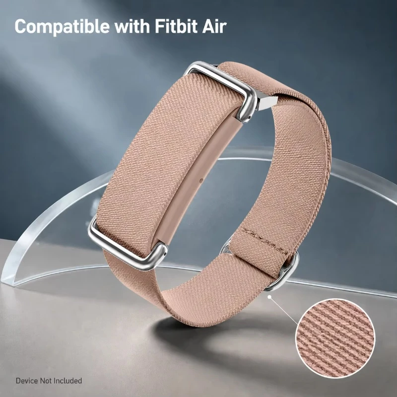 Pulseira de nylon trançado, macia e respirável, compatível com o Fitbit Air, ajustável e substituível, para rastreadores de atividades físicas.