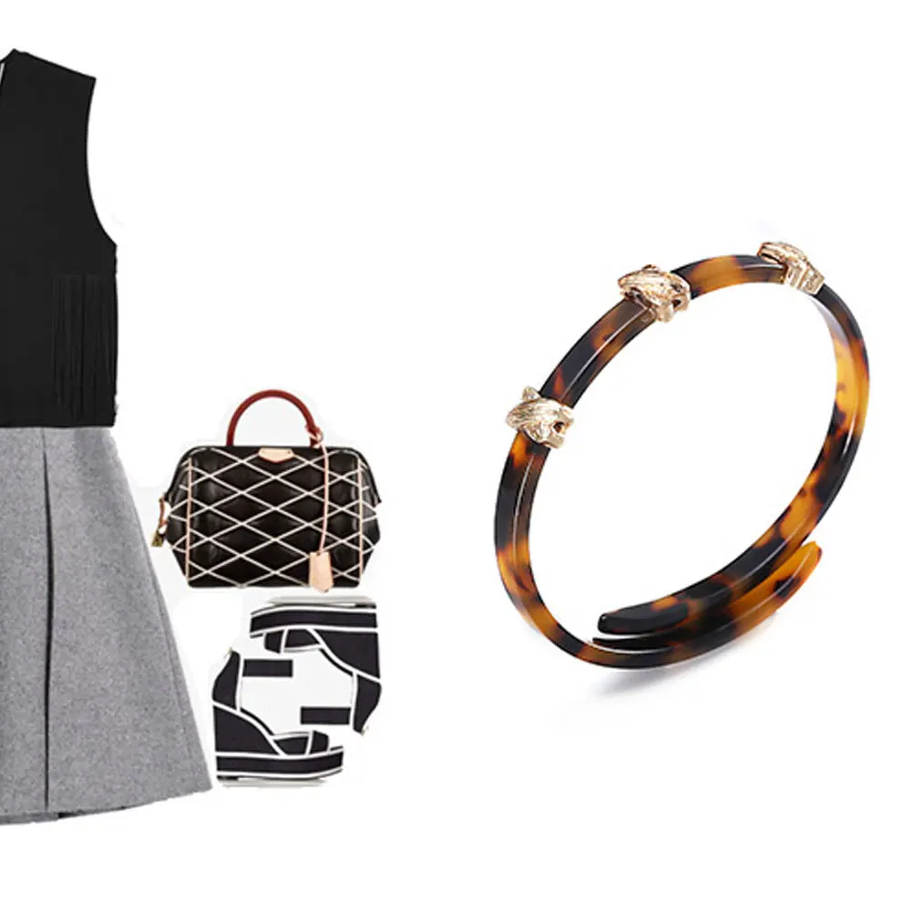 

Chic Amber Acrylic Bracelet Match Clothes Dresses Skirts Pants Stylish Gift for Female Friends Acrylic Bracelet