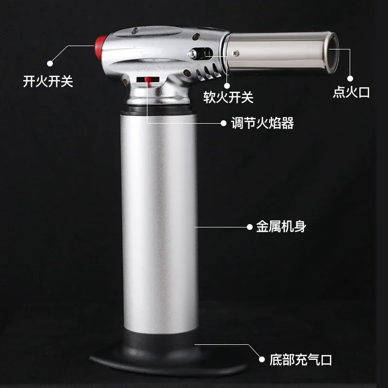 Kitchen Outdoor Baking BBQ Lighter Spray Gun Torch Pipe Gas Jet Windproof Camping Lighters Turbo Butane Cigarette Cigar 1300 C