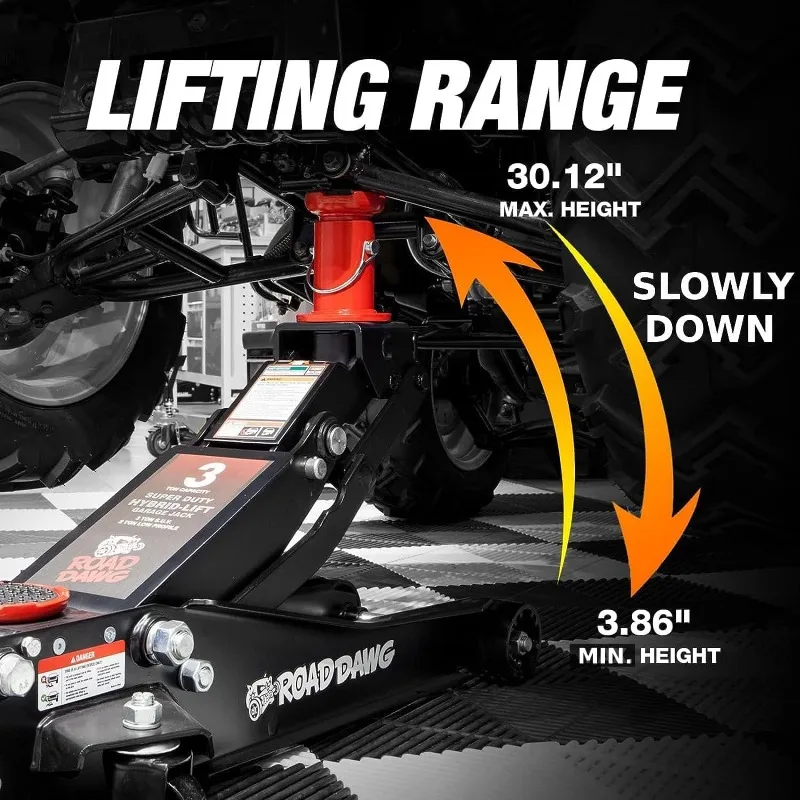 ATZ830027HD Torin Hydraulic Low and High Profile Professional Grade Foldable Garage Service/Floor Jack with Quick Lift Pump