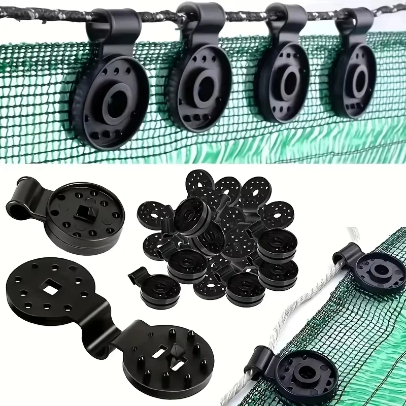 50 Stück schwarze Schattentuch-Clips - Langlebige PP-Kunststoffclips zur Befestigung von Sonnenschutznetzen, Terrassen-Mesh-Planen, Garten-Schattierungsabdeckungen – Detail 4