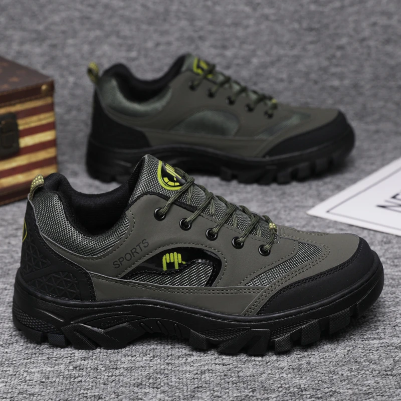 2024 New Mens Casual Shoes Branded Men Sports Shoes Breathable Wear-resistant Male Outdoor Hiking Mountaineering Work Shoe Tenis