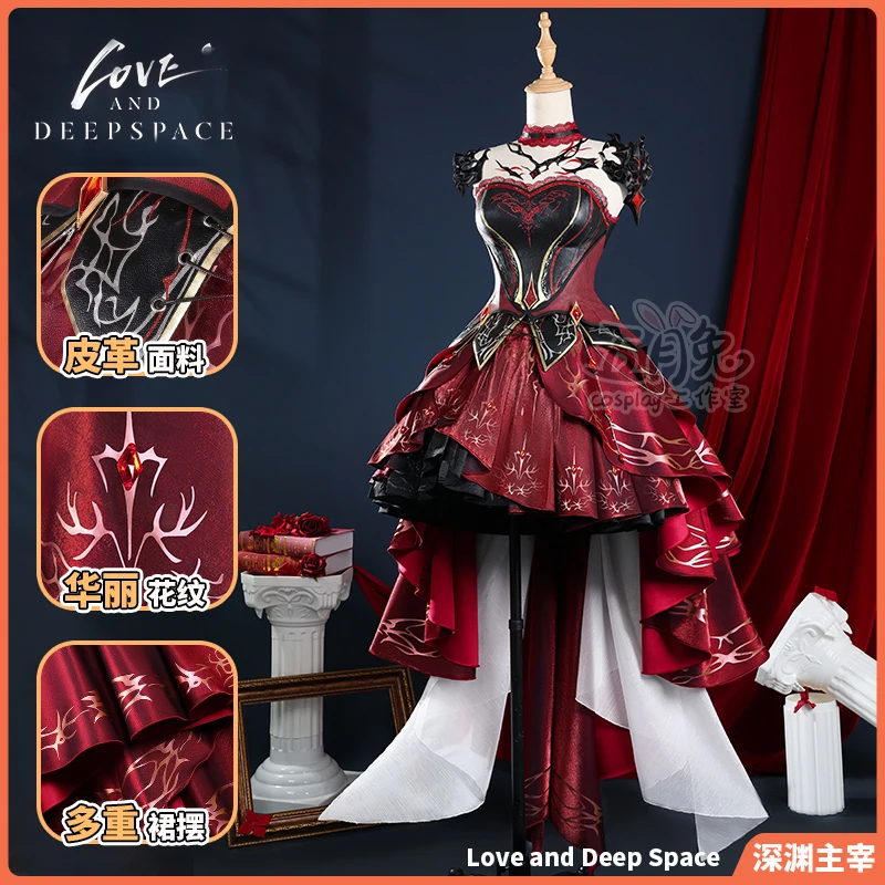 Game Love And Deepspace Protagonist Cosplay Costume Dress Scarlet Passion Outfit Sylus Abysm Sovereign For Hallowmas Carnival