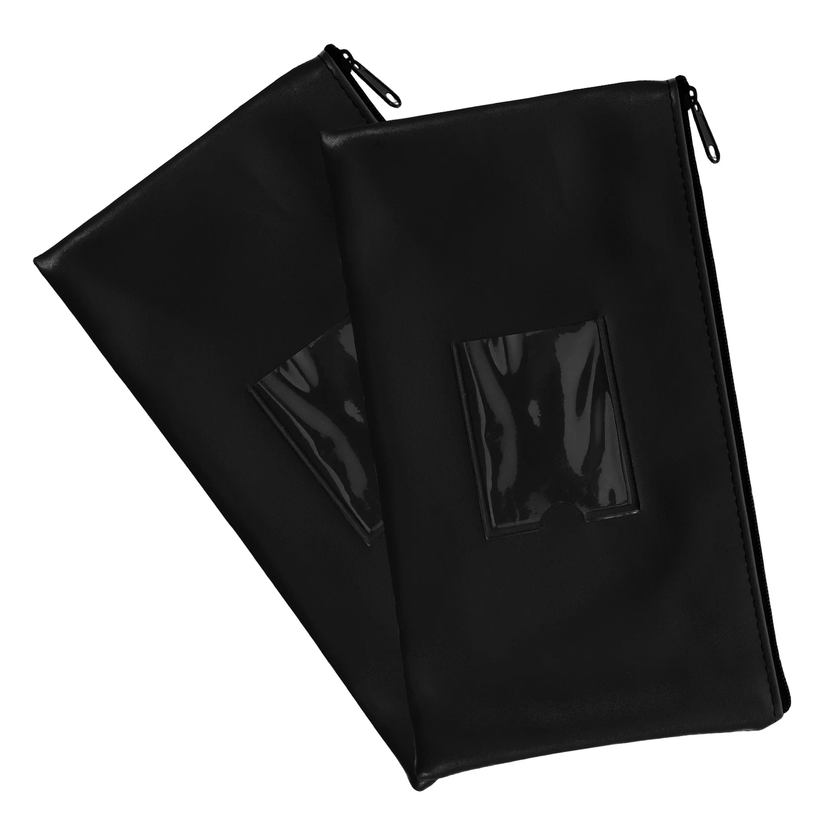 

2 Pcs Receipt Storage Pouch with Clear Window Cash Wallet for Notes Deposit