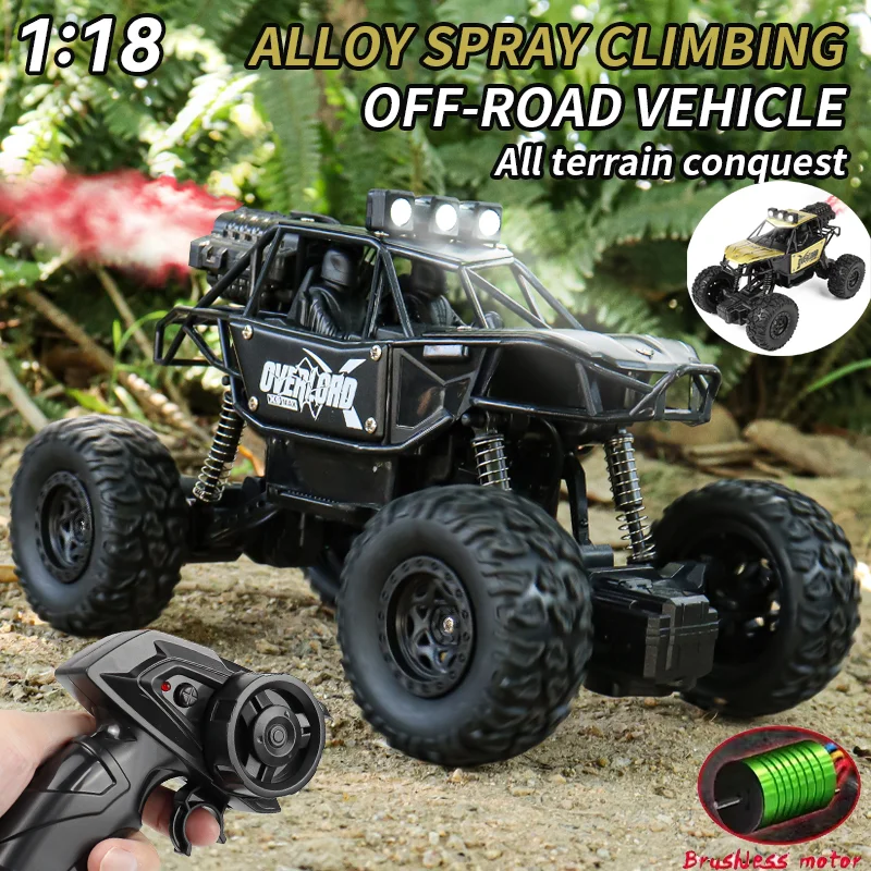

4WD Spray RC Car 1:18 Off Road Remote Control Cars Radio Buggy Truck Racing Drift with Led Lights Toy Gift for Boy Girl Children