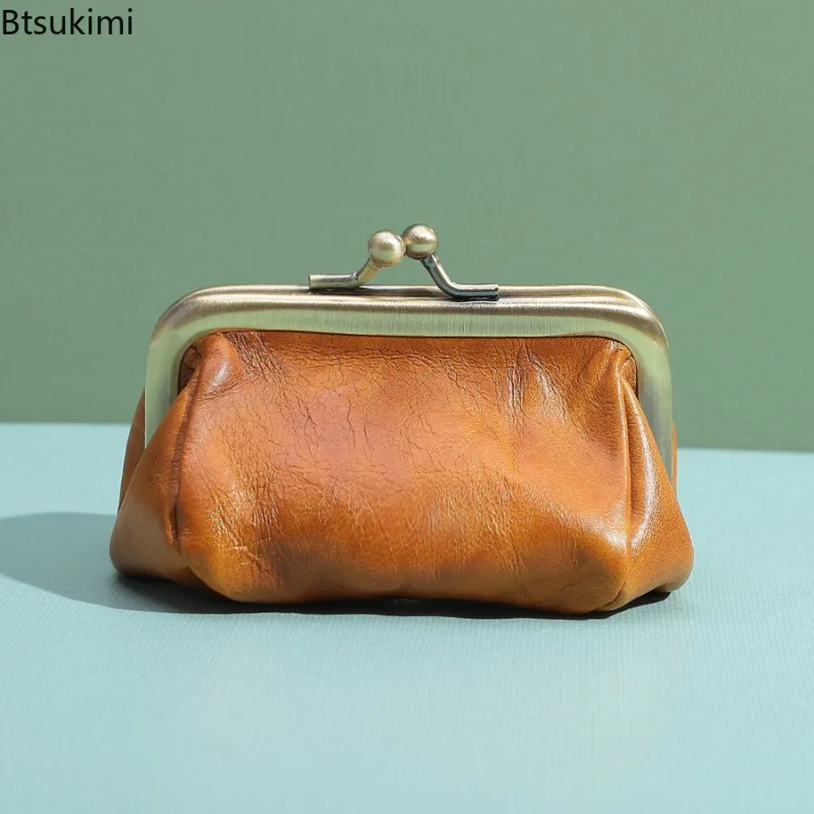 Retro Mini Lock Clip Coin Purse Daily Portable and Cute Handheld Storage Bag for Women Solid Simple Multi Functional Storage Bag