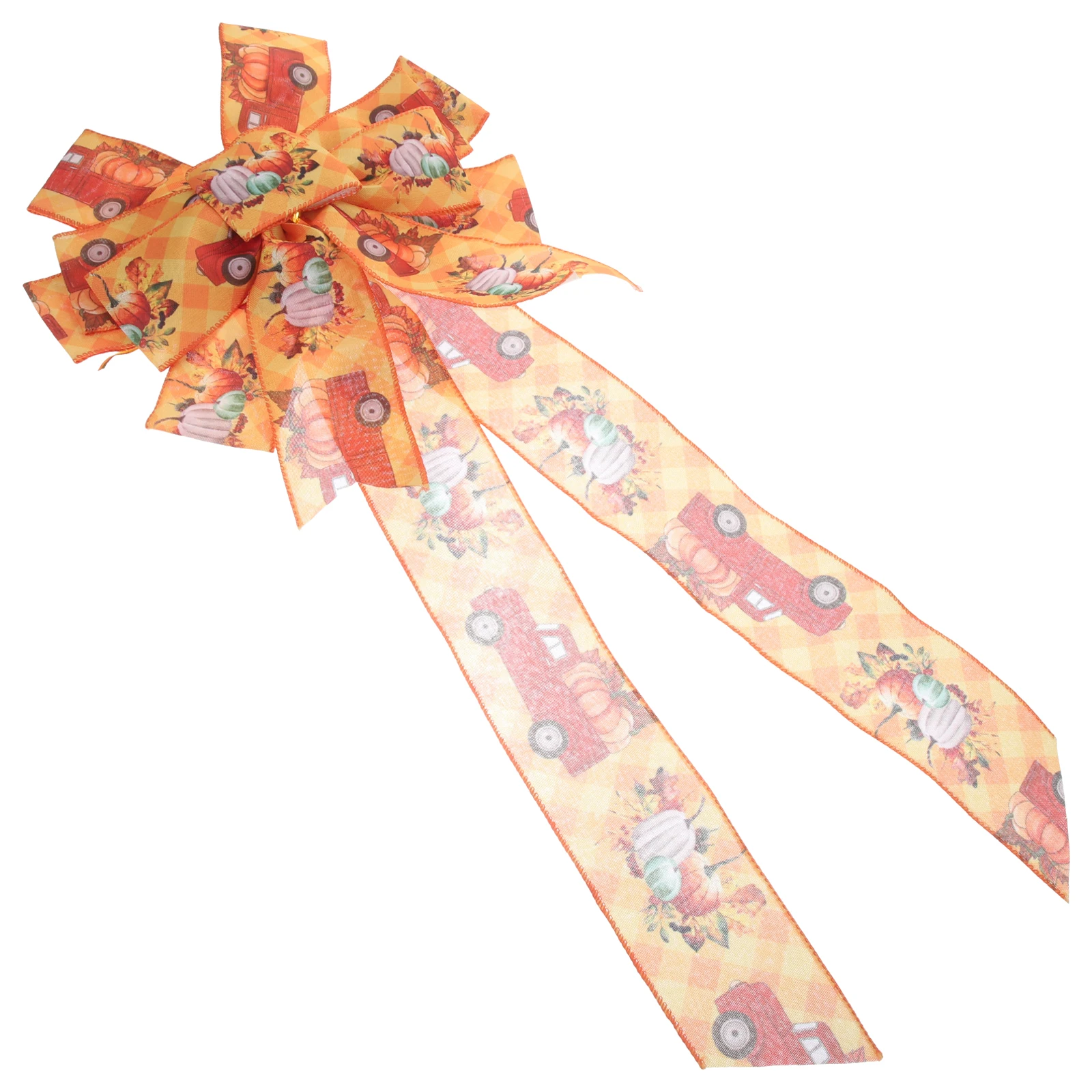 

Thanksgiving Bow Decoration Large Fall Bow Knots for Door Tree Topper Wreath Party Supplies Stylish DIY Accessory