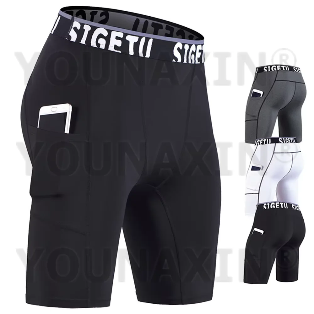 

Men's Running Yoga Sports Shorts Leggings Boy Skinny Tight Compression Pants Bodybuilding Gyms Training Fitness Bottom Underwear